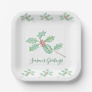 Season's Greetings Paper Plate Papieren Bordje