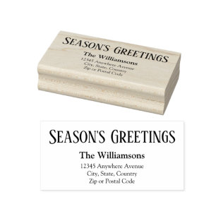 Season's Greetings Return Address #1 Rubberstempel