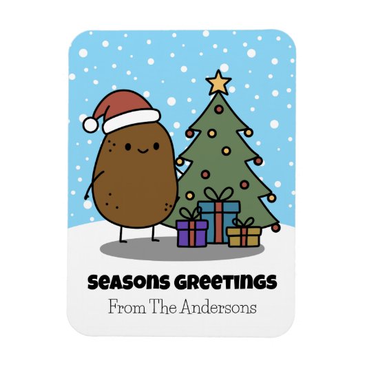 Seasons Greetings With A Potato Magneet (Verticaal)