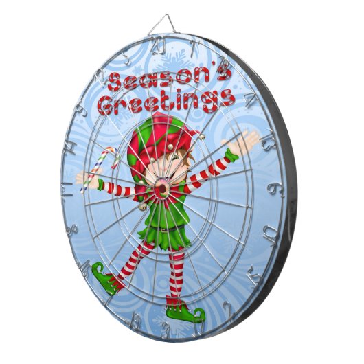 Season's Groeten Elf Dart Board Dartbord (Voorkant Rechts)