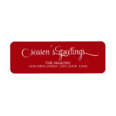 Season's Groeten Kleine letters Script | Rood Etiket (Voorkant)