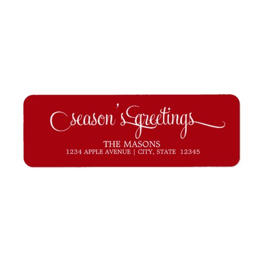 Season's Groeten Kleine letters Script | Rood Etiket (Voorkant)