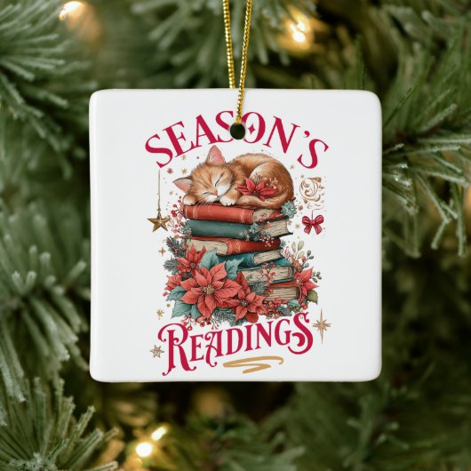 Season's Readings Cozy Kitten Keramisch Ornament (Boom)