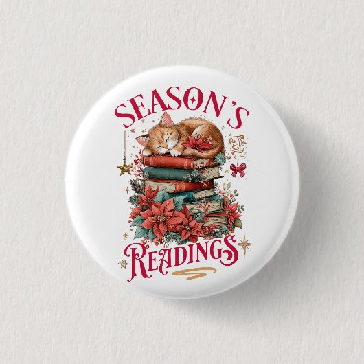 Season's Readings Cozy Kitten  Ronde Button 3,2 Cm (Voorkant)