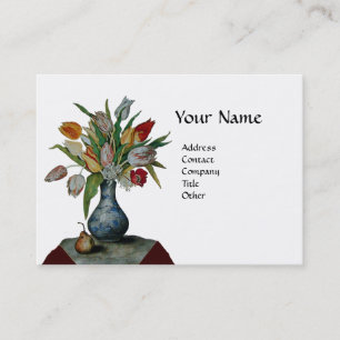 SEASON'S VRUCHTEN - KLORFUL TULIPS MONOGRAM white Visitekaartje
