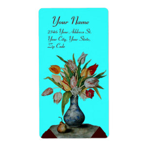 SEASON'S VRUCHTEN - TULIPS blue turquase Etiket