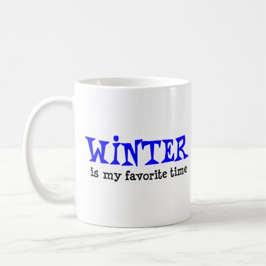 seasons winter favorite time coffee mug (Gauche)