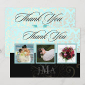 Seaspray + Pearl Damask, Cartes de remerciement, A (Devant / Derrière)