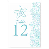 Seastar golven aqua strand Trouwtafel nummers Kaart (Voorkant)