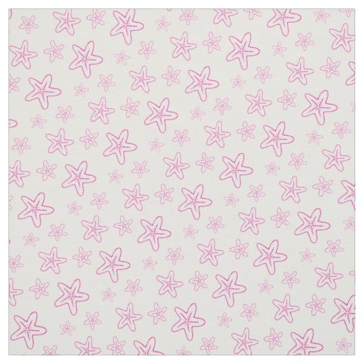 Seastar zeesterren tekenen roze witte stof (Swatch)