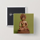 Seated Buddha Vierkante Button 5,1 Cm (Voorkant /achterkant)