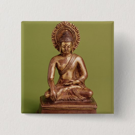 Seated Buddha Vierkante Button 5,1 Cm (Voorkant)