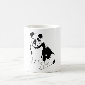 Seated Bulldog Portrait Black and White Artwork Koffiemok
