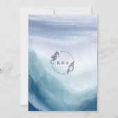 SEATERNAL Ocean Waves Nautisch Monogram Bruiloft Kaart (Achterkant)