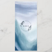 SEATERNAL Ocean Waves Nautisch Monogram Bruiloft Menu (Achterkant)