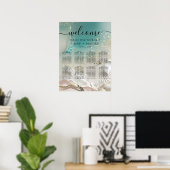 Seating Chart | Ethereal Shoreline Teal Ocean Poster (Thuiskantoor)