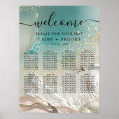 Seating Chart | Ethereal Shoreline Teal Ocean Poster (Voorkant)