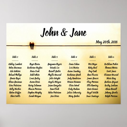 Seating Chart Poster - Doves Design (Devant)