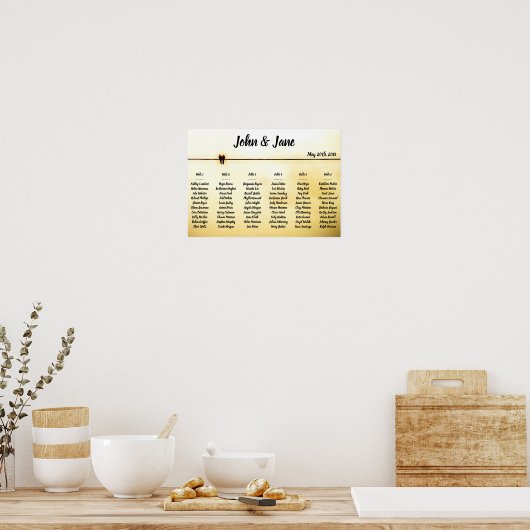 Seating Chart Poster - Doves Design (Cuisine)