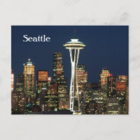 Seatle Architecture at Night Briefkaart