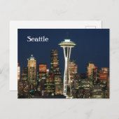 Seatle Architecture at Night Briefkaart (Voorkant / Achterkant)