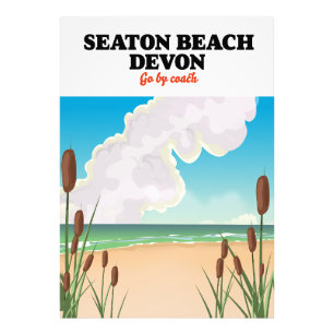 Seaton Beach Dorset reisposter Foto Afdruk