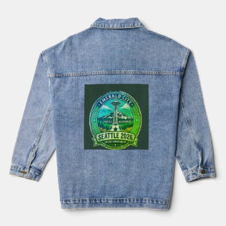 Seattle 2026 World Cup Host City Vintage Football  Denim Jacket