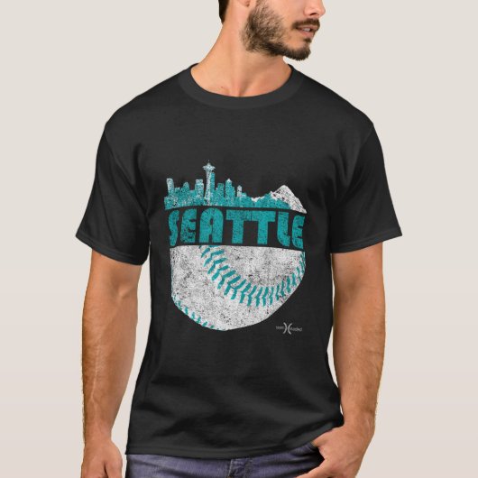  Seattle Baseball Skyline T-shirt (Voorkant)