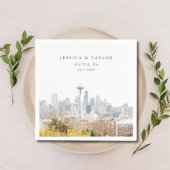 Seattle bruiloft aangepaste cocktail servetten