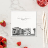 Seattle bruiloft aangepaste foto cocktail servette servet (Insitu)