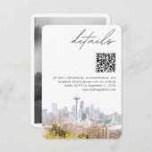 Seattle bruiloft Kerry Park Details QR-code klein Informatiekaartje (Voorkant / Achterkant)