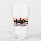 Seattle City Skyline Latitude en Lengtegraad Glas (Voorkant)
