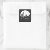 Seattle City Skyline Vierkante Sticker (Tas)