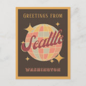 Seattle City Washington Retro Briefkaart (Voorkant)