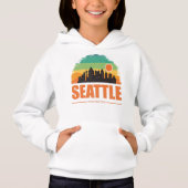 Seattle City Washington Retro Sunset (Voorkant)