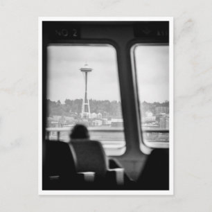 Seattle Ferry Zwart & Wit Pudget Sound PNW Briefkaart
