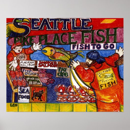Seattle Fish Market Poster (Voorkant)