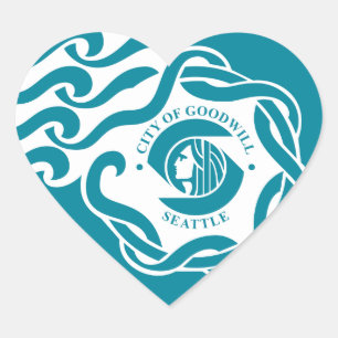 Seattle Flag Hart Sticker