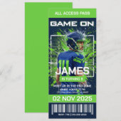 Seattle Football Ticket Birthday Invitation (Devant / Derrière)