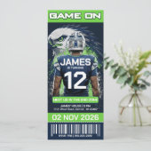 Seattle Football Ticket Birthday Invitation (Staand voorkant)