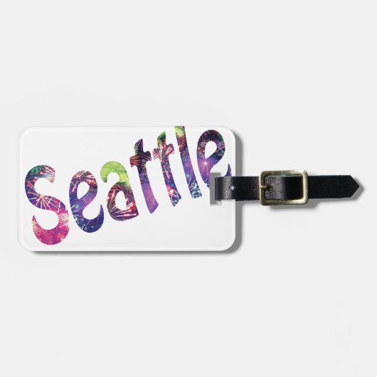 Seattle Fourth of Juli Bagagelabel (Voorkant horizontaal)