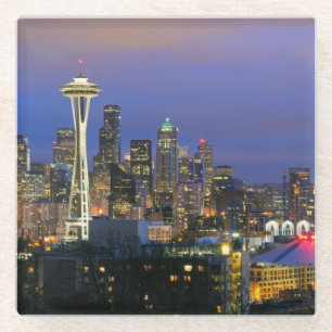 Seattle gezien vanuit Kerry Park in Queen Anne Glazen Onderzetter