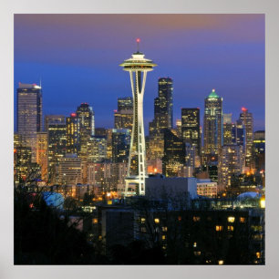 Seattle gezien vanuit Kerry Park in Queen Anne Poster