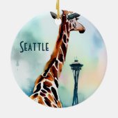 Seattle Giraffe kerst souvenir Keramisch Ornament (Achterkant)