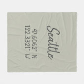 Seattle GPS-coördinaten lengtegraad Latitude Fleece Deken (Voorkant (Horizontaal))