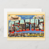 Seattle Groet Briefkaart (Voorkant / Achterkant)