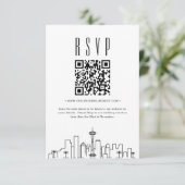 Seattle Huwelijk QR code RSVP Kaart (Staand voorkant)