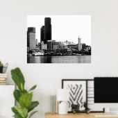 Seattle in B&W Poster (Thuiskantoor)