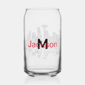 Seattle in graffiti met monogram blikvorm glas (Achterkant)