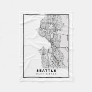 Seattle Kaart Fleece Deken